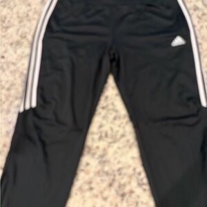 Adidas Men’s  Black Joggers with White Stripes